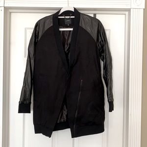 Chic Joe’s jeans collection leather sleeves coat